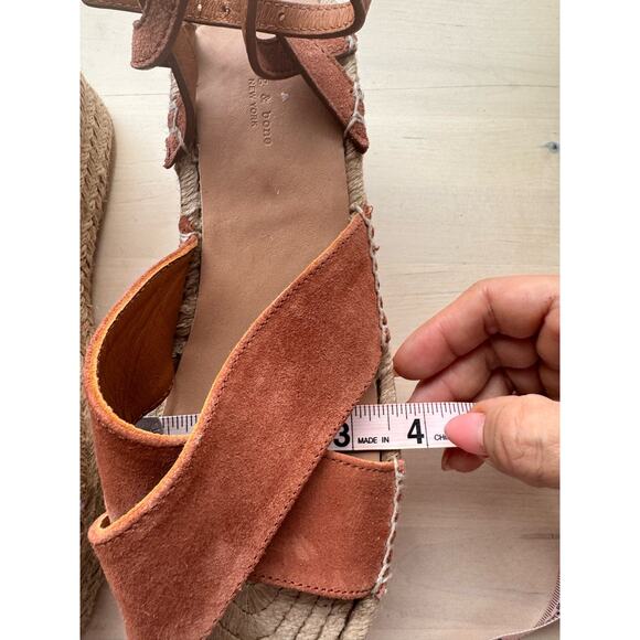 Rag and Bone Hera Espadrille Wedge Suede Sandal Size 39.5/ US 9.5 - Picture 5 of 9